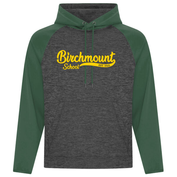 ADULT - Dynamic Heather Fleece Two-Tone Hooded Sweatshirt Thumbnail